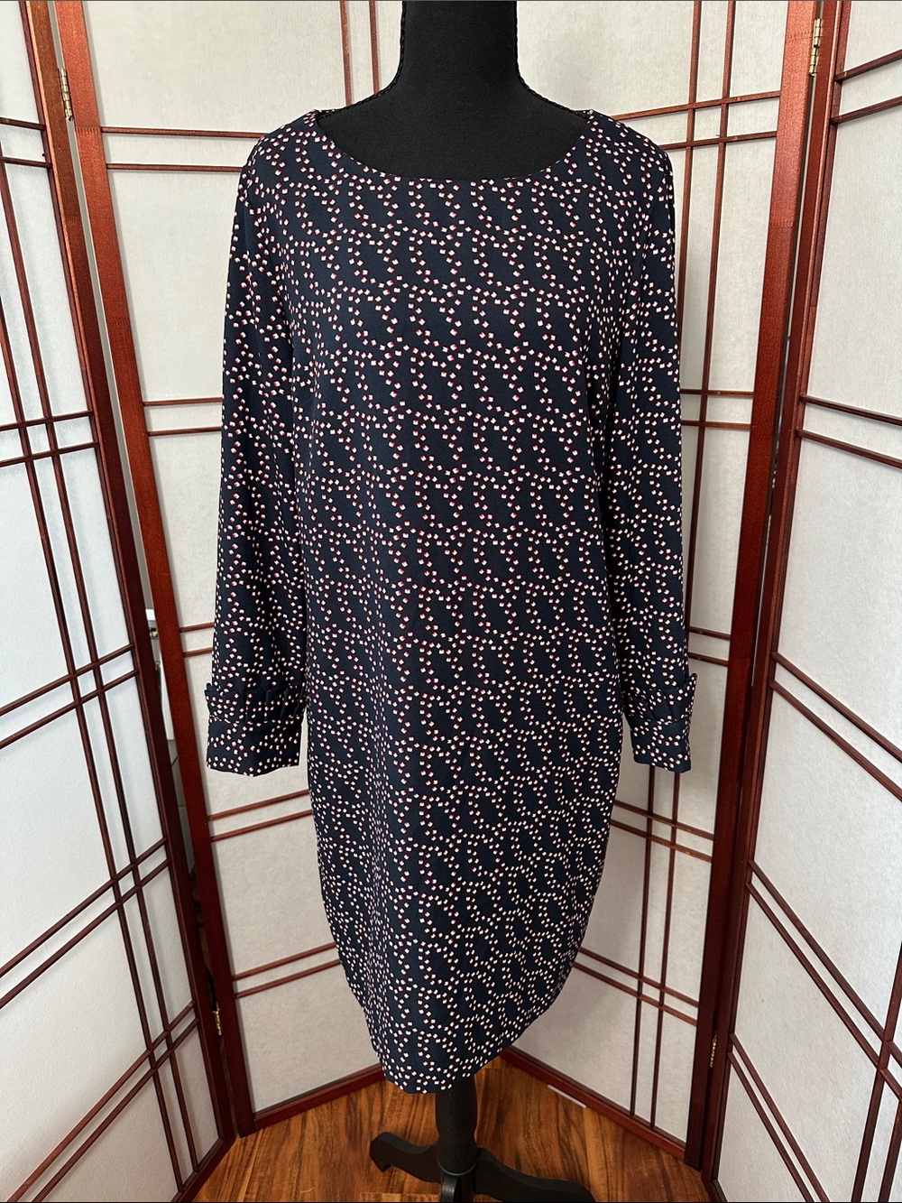 Navy Polka Dot Shift Dress - Classic Women's Dress